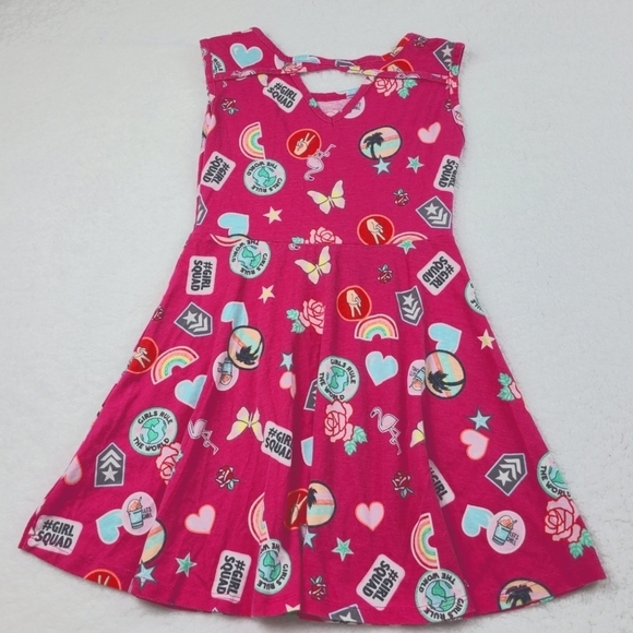 The Childrens Place Girls Dark Pink Gray Dresses Size Small 5/6 - Picture 3 of 12